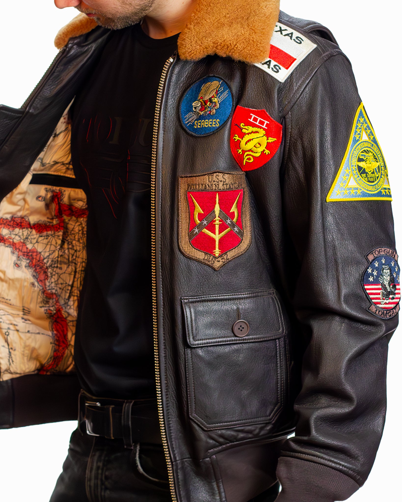 Men Leather jacket-TOP GUN® OFFICIAL SIGNATURE SERIES JACKET 1.0-Details #color_dark-brown