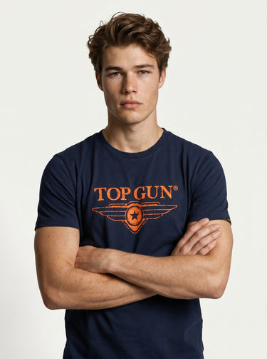 TOP GUN® NEW "VINTAGE LOGO" TEE #color_navy-orange