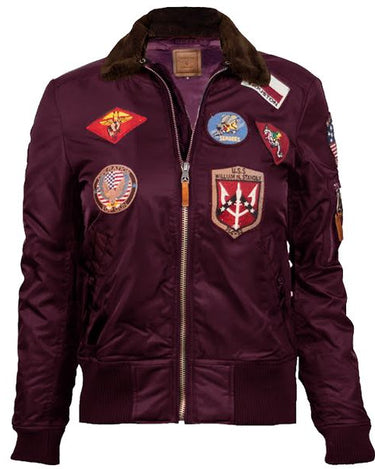 MISS TOP GUN® B-15 FLIGHT BOMBER JACKET WITH PATCHES