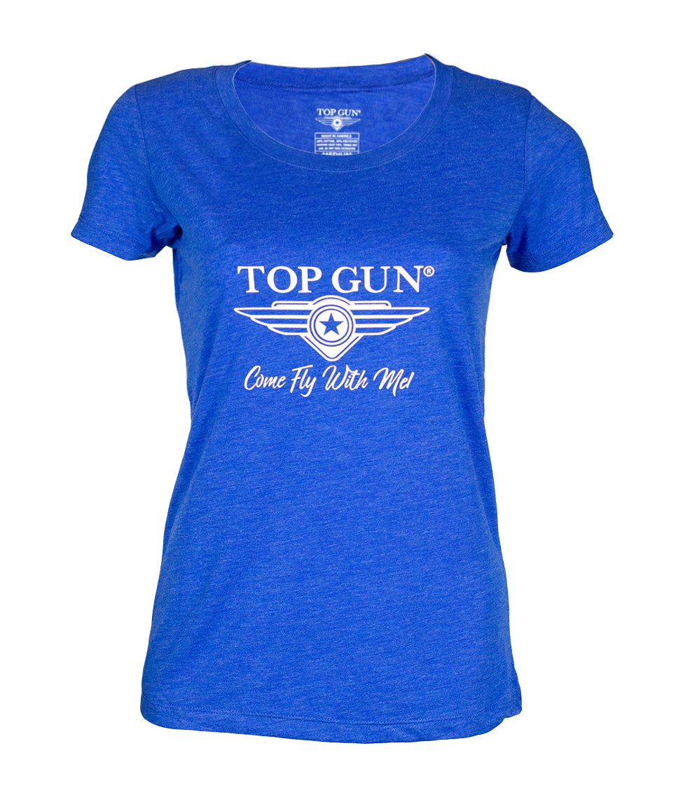 Top Gun Come Fly with Me 3D Logo Tee Blue / 2x