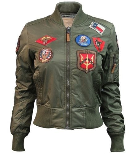 TOP GUN® MA-1 NYLON BOMBER JACKET WITH PATCHES