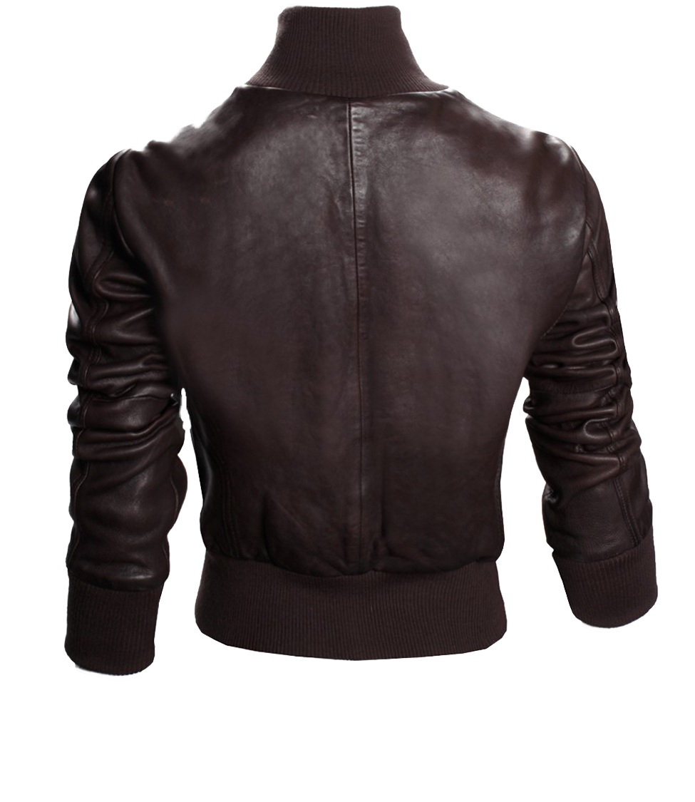 OFFICIAL MISS TOP GUN® LEATHER JACKET-Back #color_dark_brow