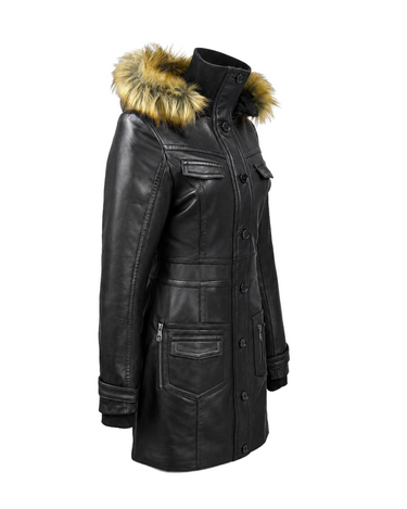 MISS TOP GUN® LONG LEATHER JACKET