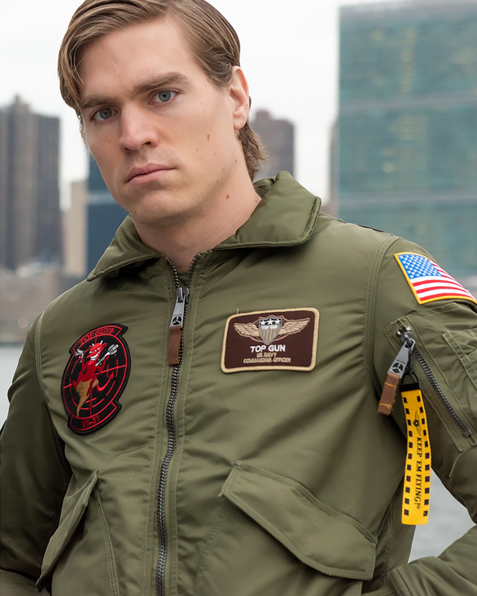 TOP GUN® CWU-45 FLIGHT JACKET WITH PATCHES - THE OFFICIAL TOP GUN 