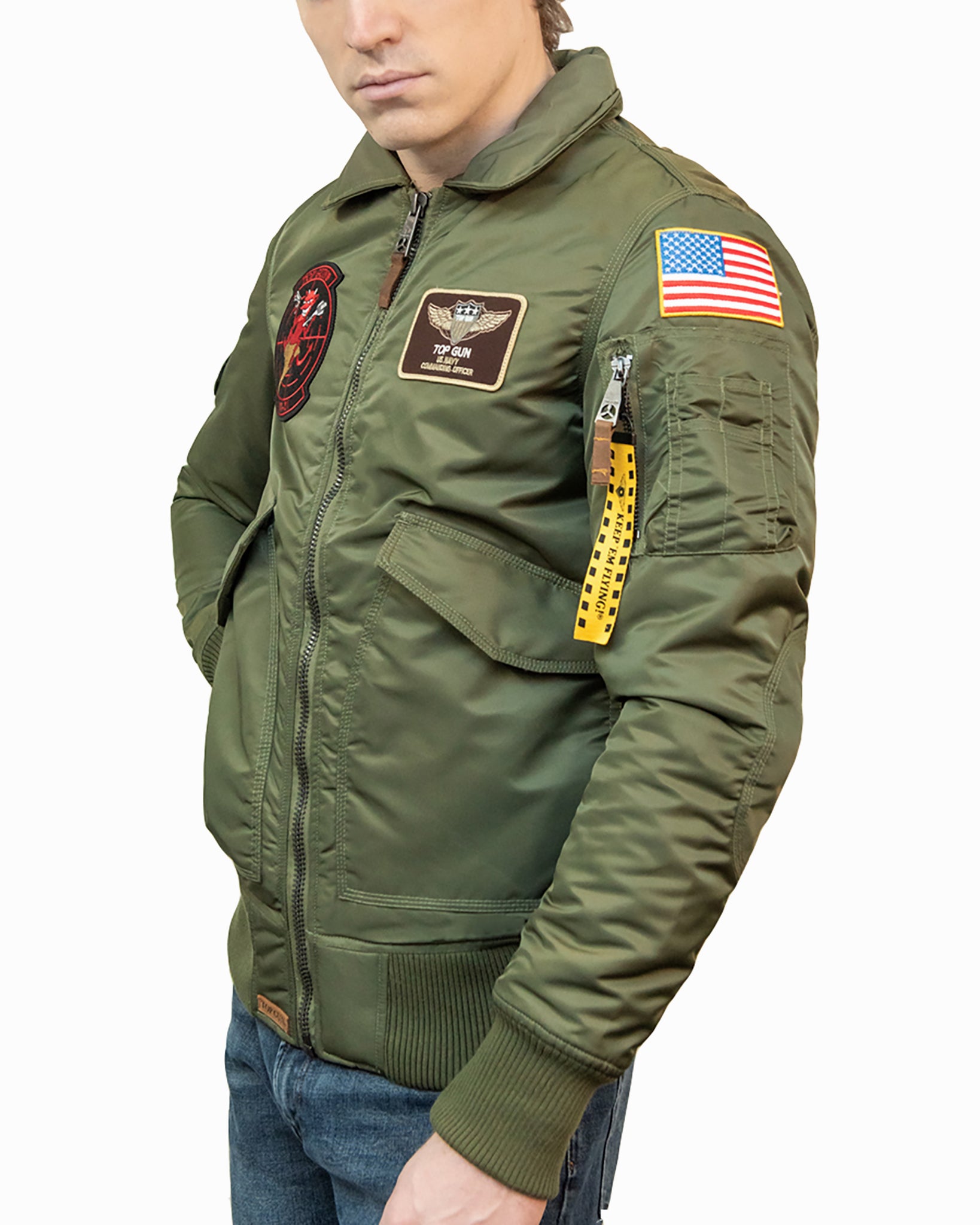 TOP GUN® CWU-45 FLIGHT JACKET WITH PATCHES - THE OFFICIAL TOP GUN 