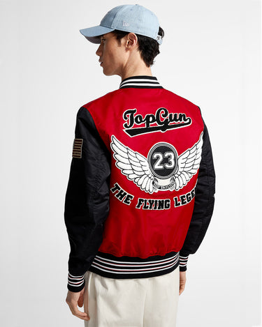 Top Gun The Flying Legend Varsity Jacket Black