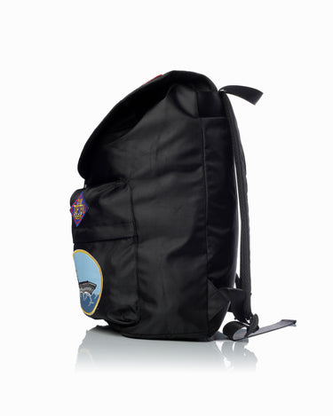 black backpack leather patches Top Gun Official Backpack With Patches