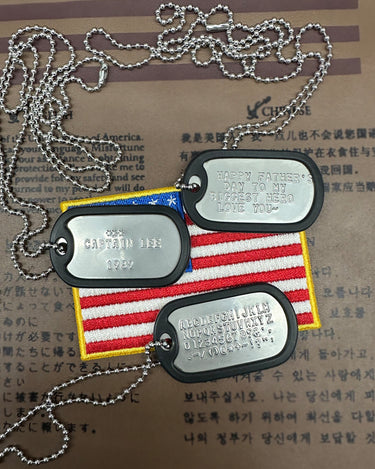 Buy Airtick X000030 Army Military Theme Dual Name Age Sex Blood Birth Pin  No. Single & Double Plate Blade Bullet Dog Tag Pendant Locket Necklace With  Ball Chain at Amazon.in