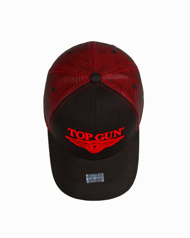 TOP GUN® LOGO TRUCKER HAT 
#color_black-red