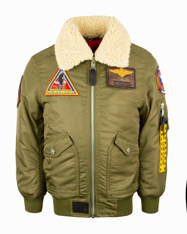 TOP GUN® KIDS' "ATLANTIC FLEET" NYLON JACKET #color_olive