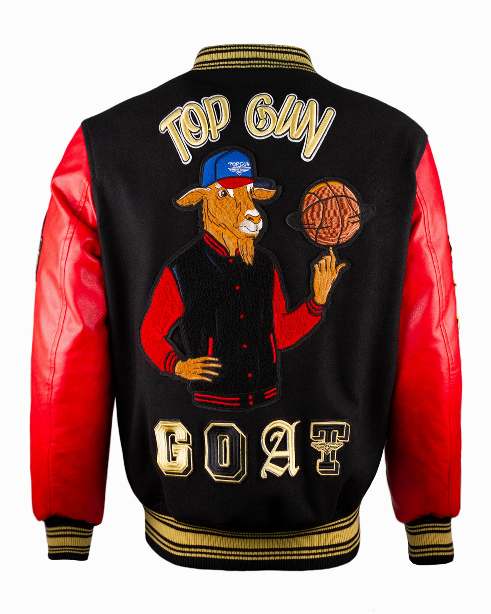 TOP GUN® "NEW GOAT" VARSITY JACKET #color_red