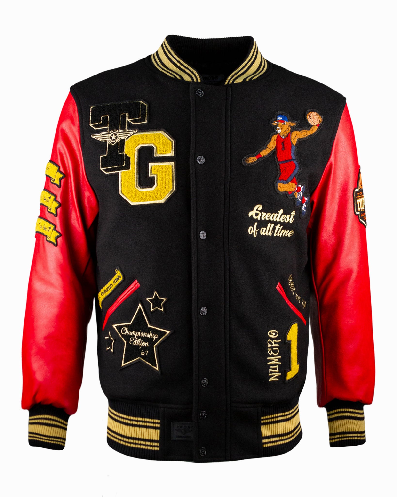 TOP GUN® "NEW GOAT" VARSITY JACKET #color_red