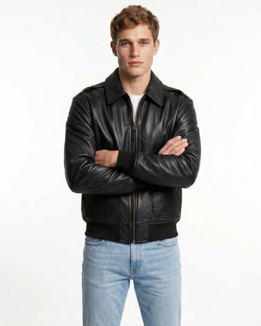 TOP GUN® OFFICIAL MILITARY G-1 LEATHER JACKET WITH REMOVABLE