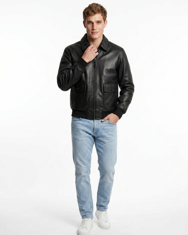 TOP GUN® OFFICIAL MILITARY G-1 LEATHER JACKET WITH REMOVABLE