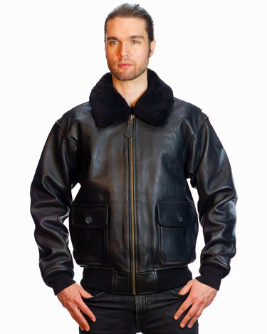 Men's Leather Jackets-color_black-TOP GUN® OFFICIAL MILITARY G-1 JACKET