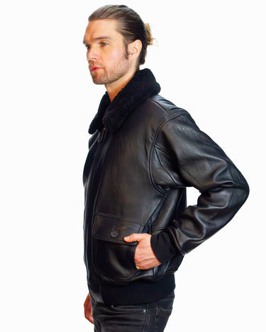 Men's Leather Jackets-color_black-TOP GUN® OFFICIAL MILITARY G-1 JACKET