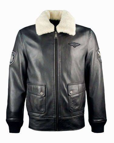 TOP GUN® AVIATOR LUXURY LEATHER BOMBER #color_black