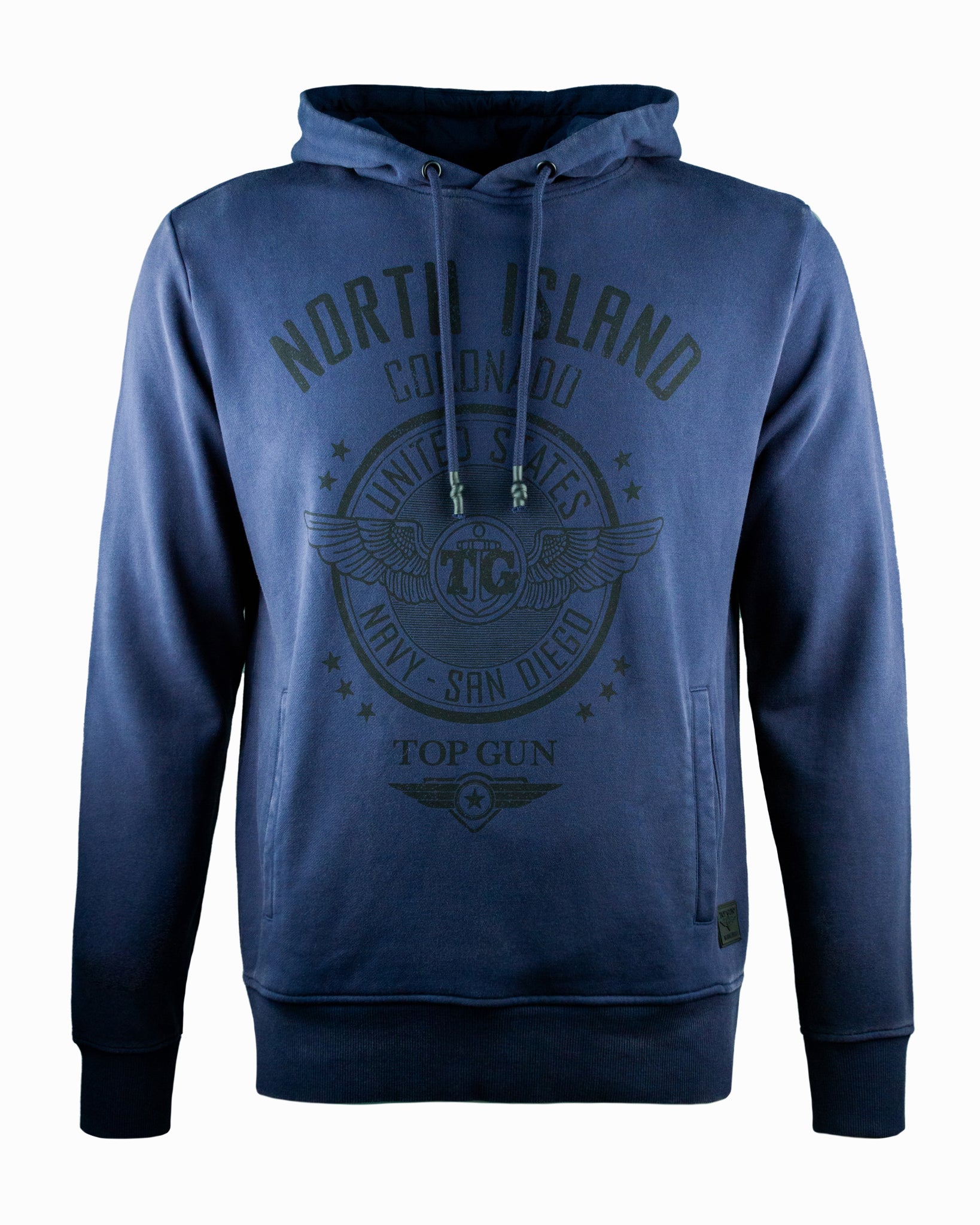 TOP GUN® "CORONADO VINTAGE DISTRESSED" HOODIE #color_navy