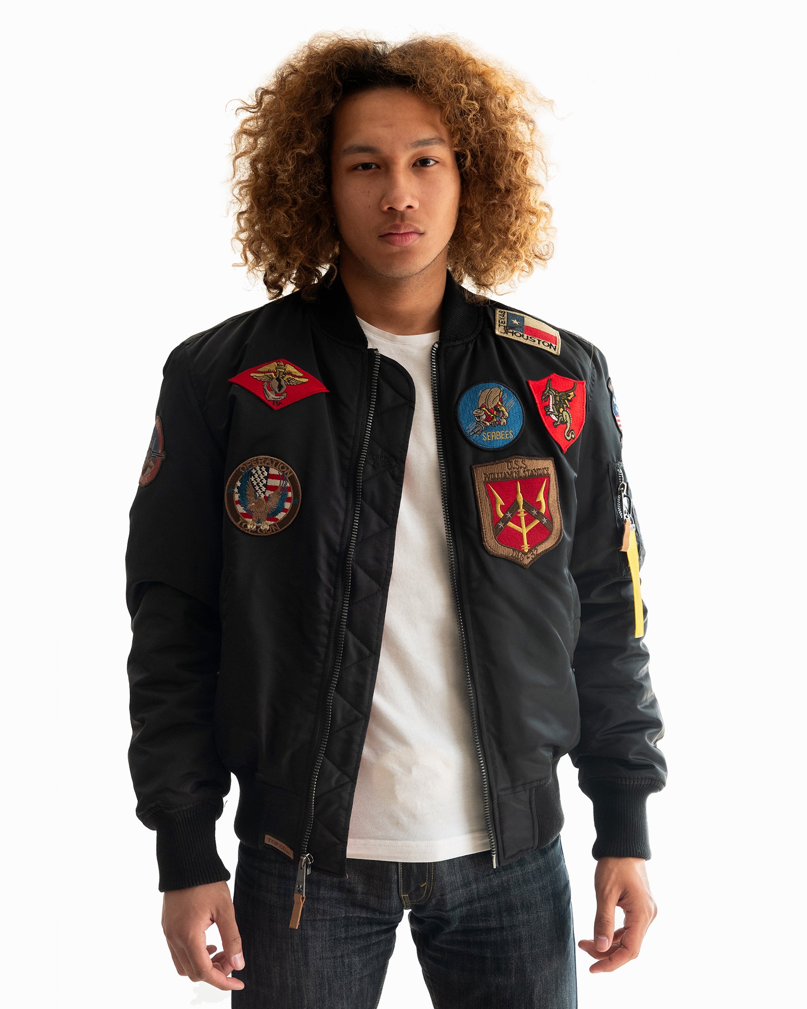TOP GUN® MA-1 NYLON BOMBER JACKET WITH PATCHES – Top Gun Store