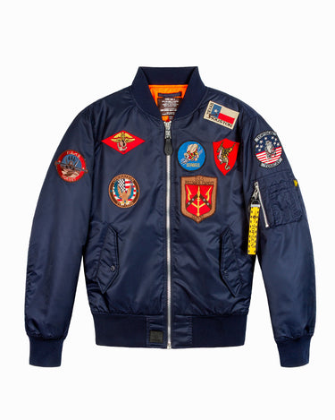 TOP GUN® MA-1 NYLON BOMBER JACKET WITH PATCHES