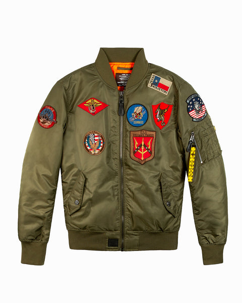 Top Gun Navy Flight Jacket Green Top Gun Coronado Jacket With Patches