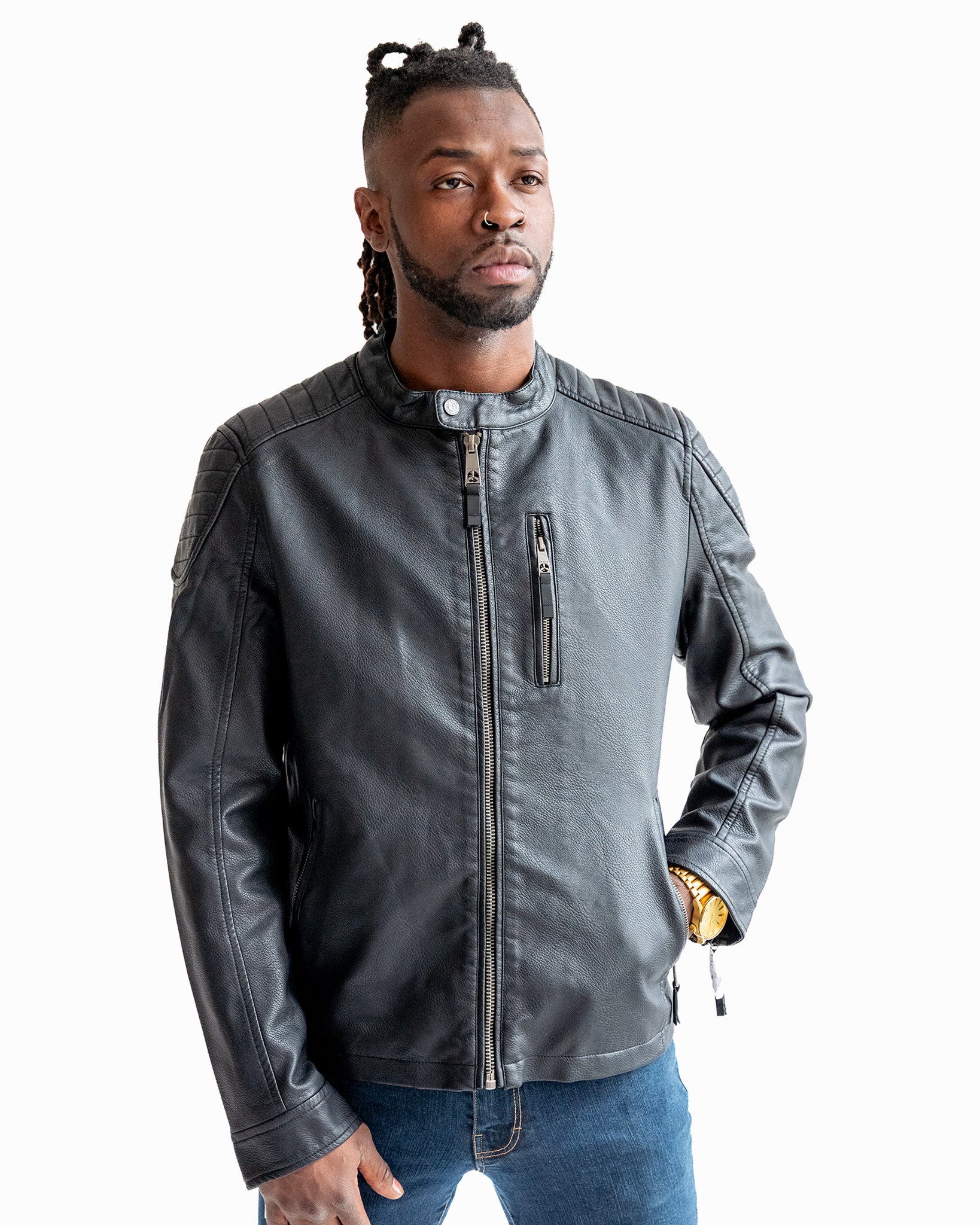 Men's Sleek Black Vegan Leather Jacket | Whet Blu | RebelsMarket