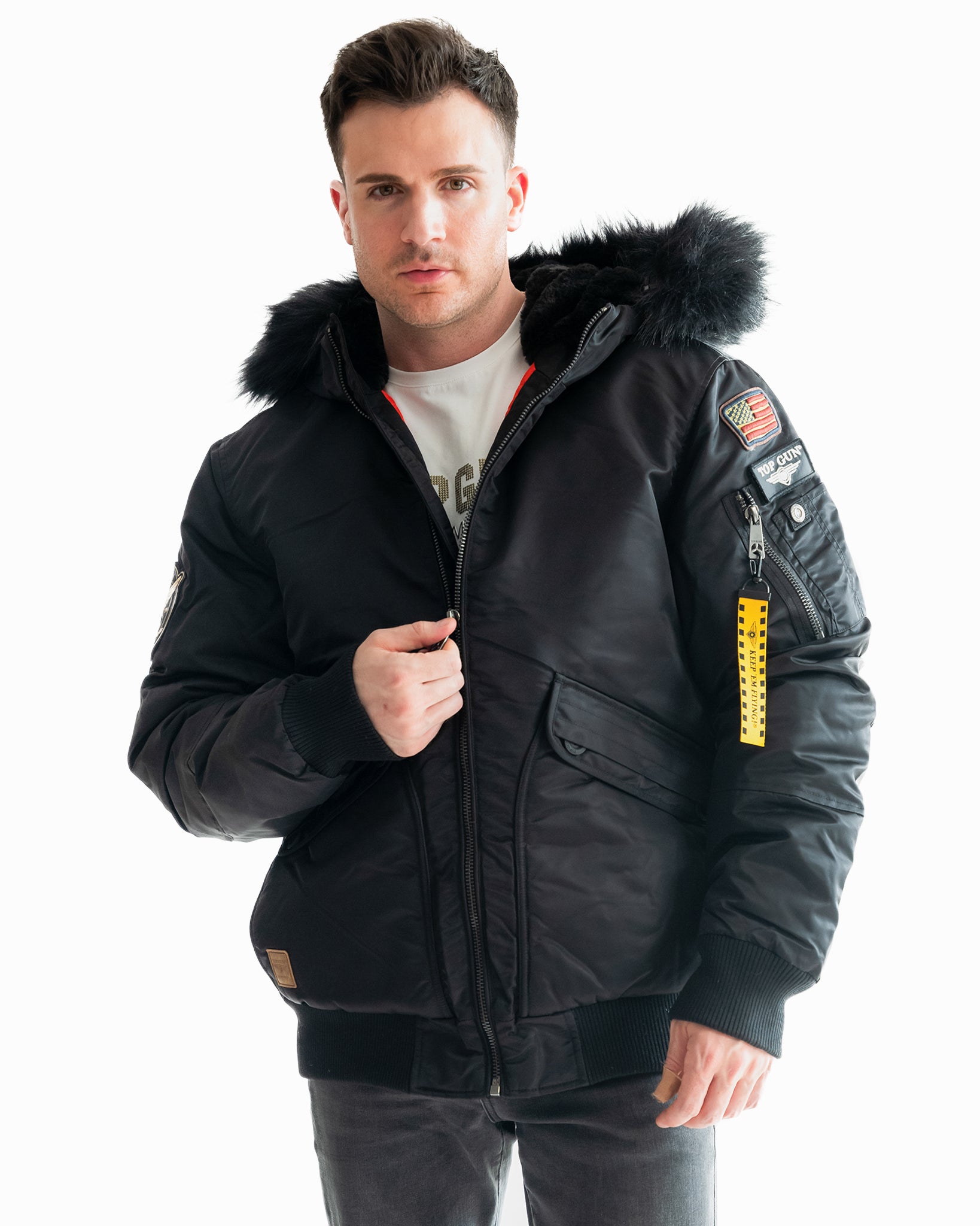 Alpha Industries Men's CWU 45-P Flight Jacket (XS, Black) at  Men's  Clothing store: Military Coats And Jackets