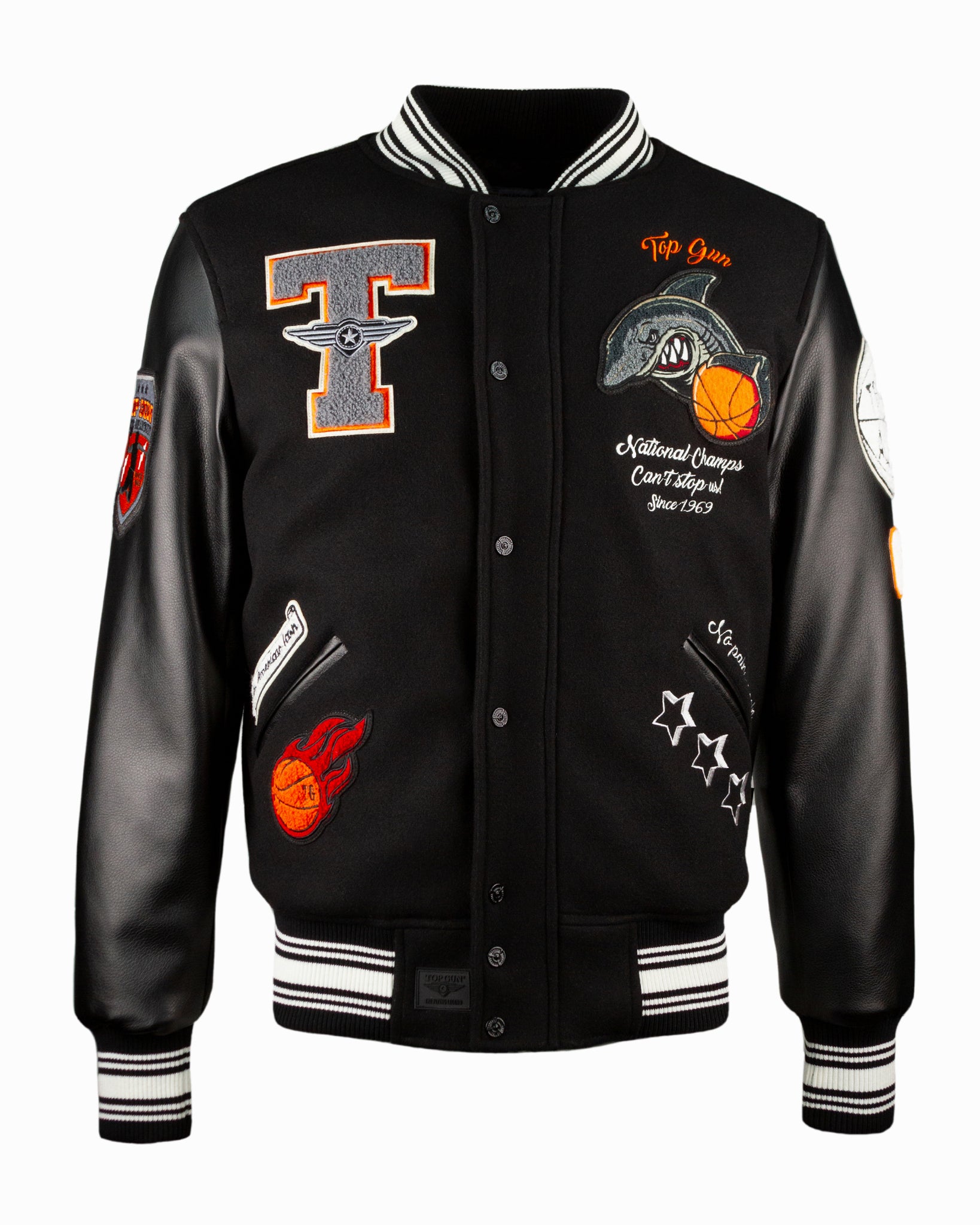 TOP GUN® "SHARK" VARSITY JACKET #color_black