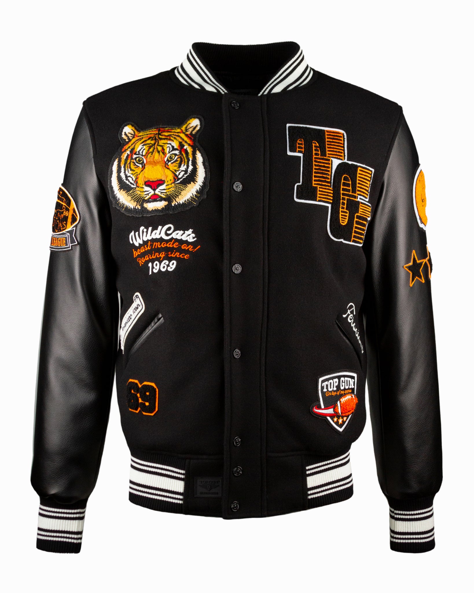 TOP GUN® "WILDCATS" VARSITY JACKET #color_black