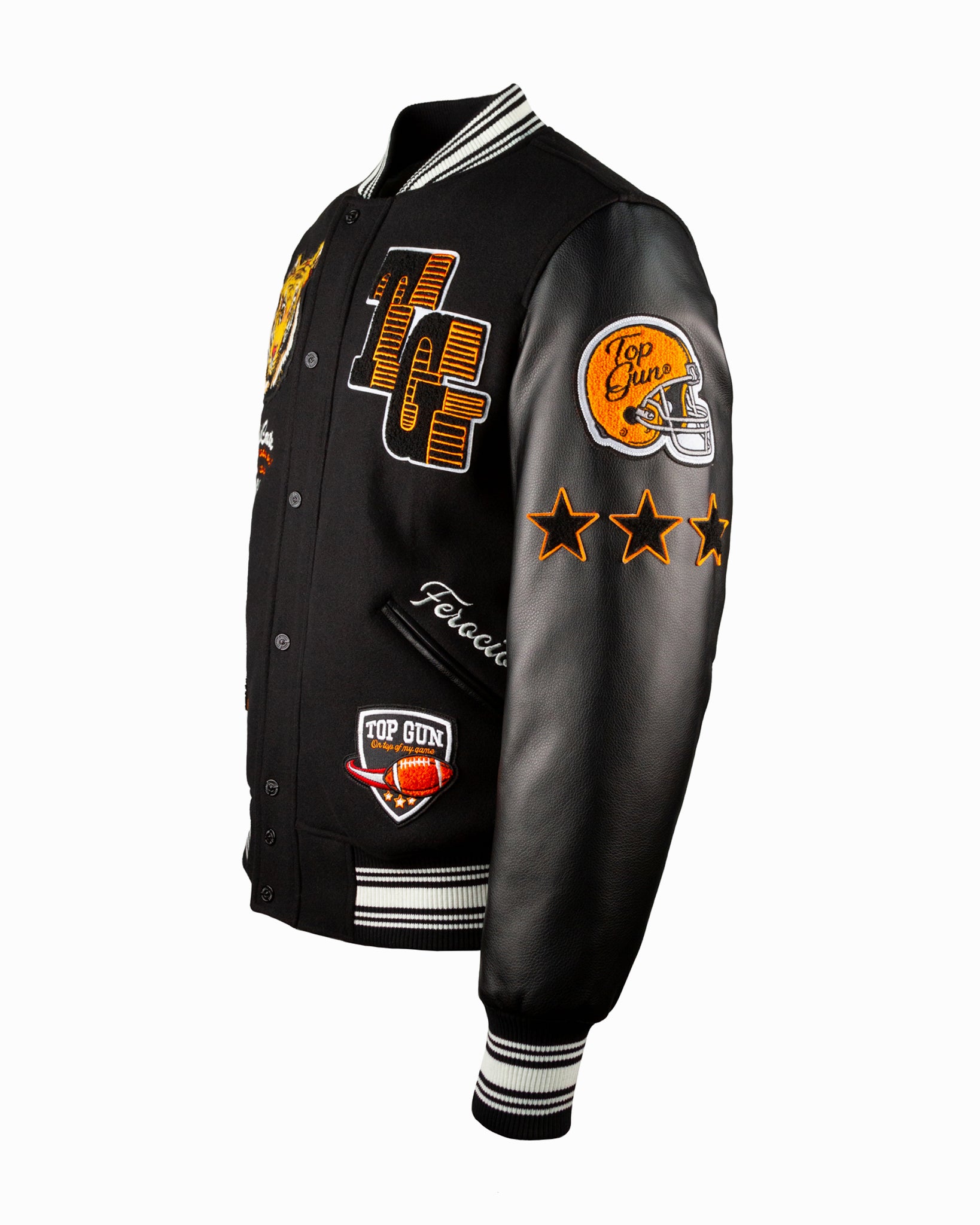 TOP GUN® "WILDCATS" VARSITY JACKET #color_black