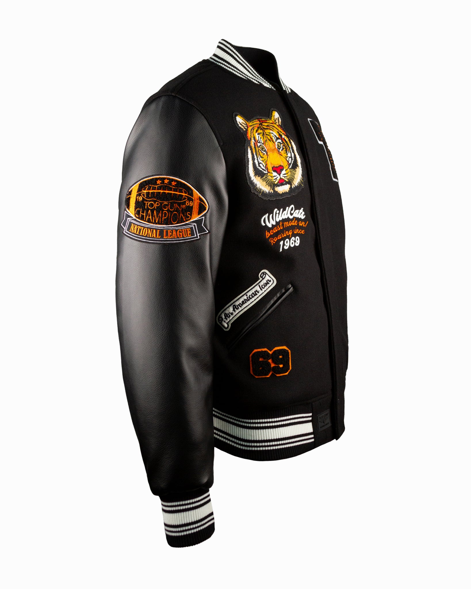 TOP GUN® "WILDCATS" VARSITY JACKET #color_black