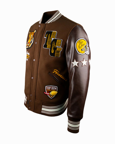 TOP GUN® "WILDCATS" VARSITY JACKET #color_brown