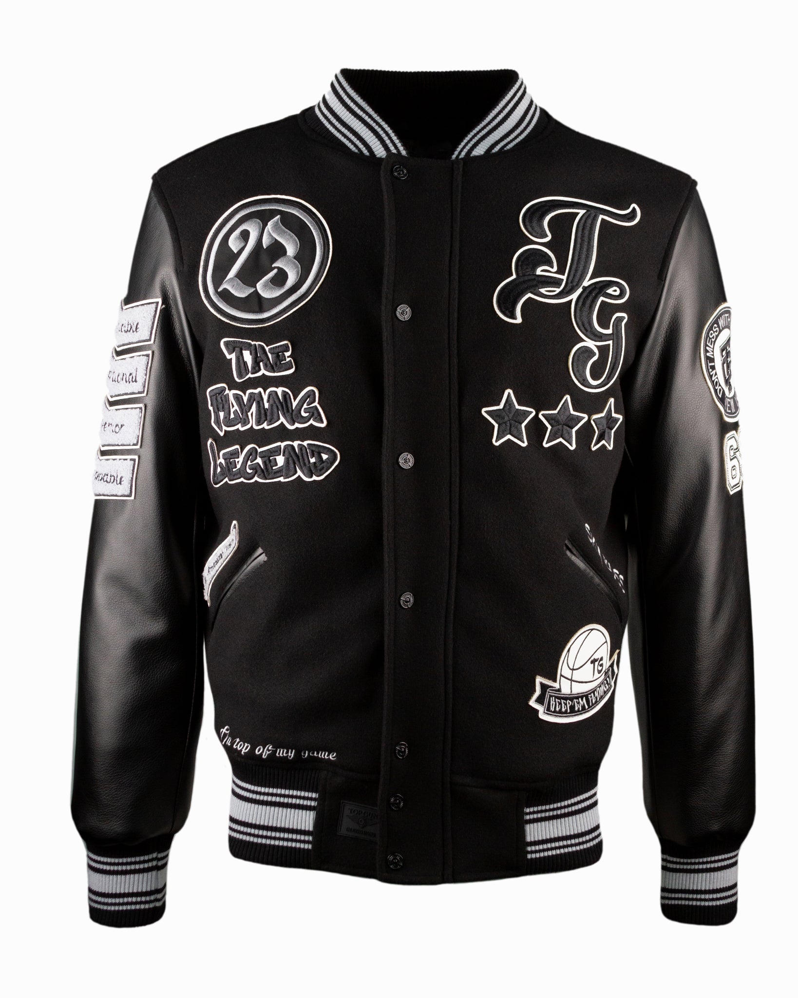 TOP GUN® "THE NEW FLYING LEGEND" VARSITY JACKET #color_black