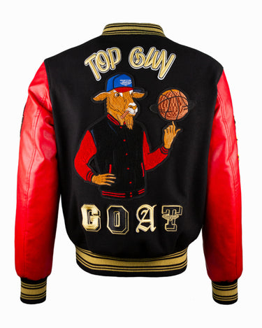 TOP GUN® "THE NEW GOAT" VARSITY JACKET #color_red