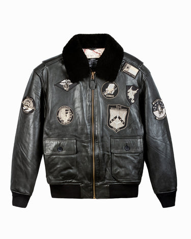 Femmes Noir Top Gun Tom Croisière Peau de Mouton Col A2 Bomber Veste Cuir Femmes Noir Top Gun Tom Croisière Peau de Mouton Col A2 Bomber Veste Cuir