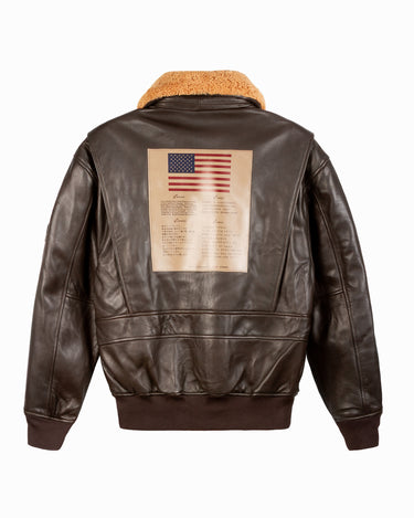 Top Gun Official Signature Series Flight Leather Jacket Dark Brown / S