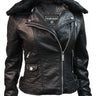 Top Gun ® Women’s Textured Vegan Leather Motorcycle Jacket #Color_black