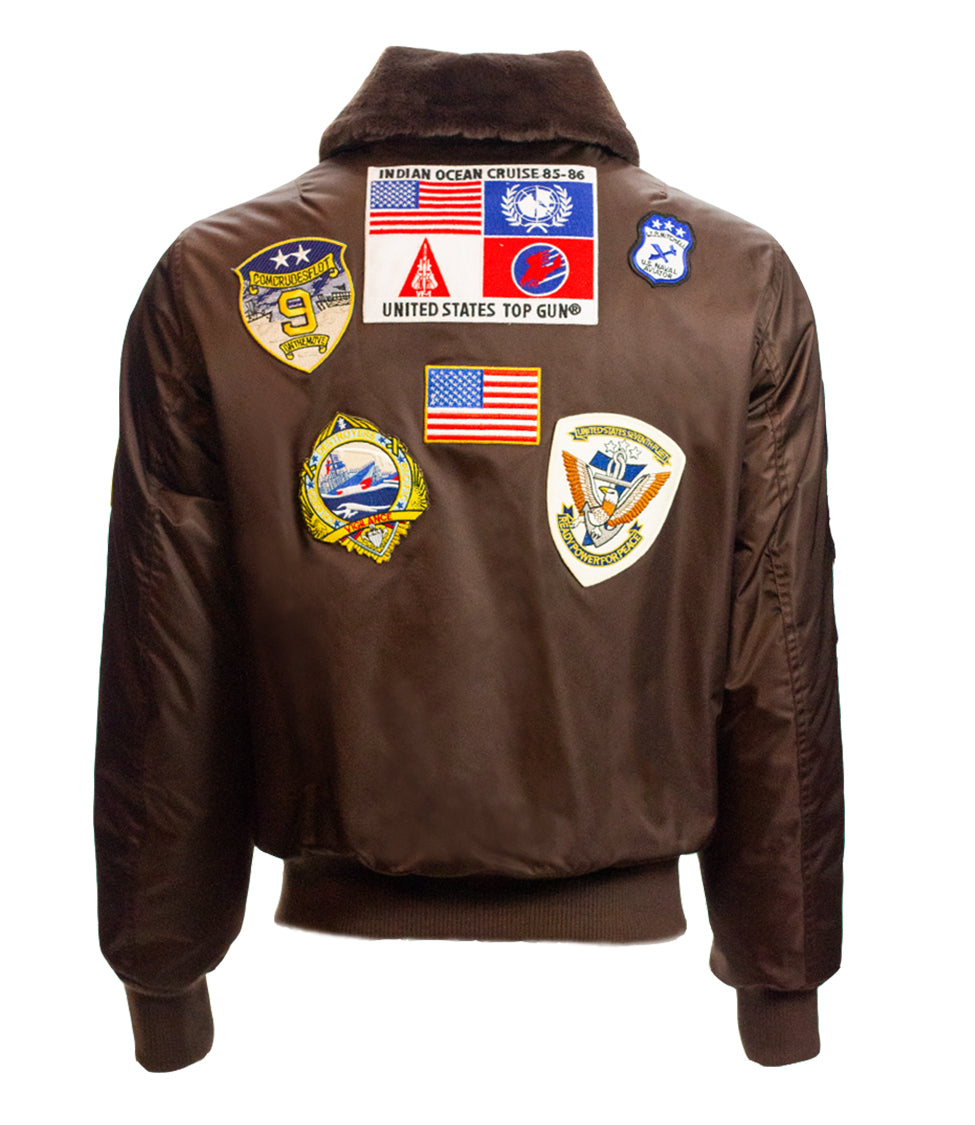 TOP GUN® OFFICIAL B-15 MEN'S FLIGHT BOMBER JACKET WITH PATCHES