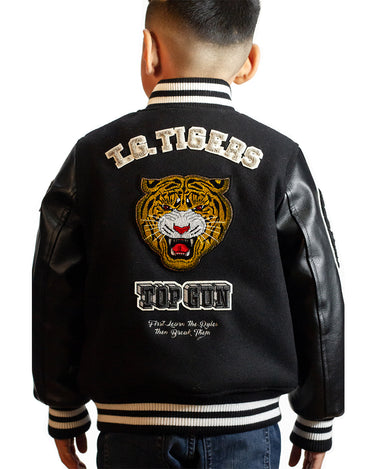 Top Gun Kids Tiger Varsity Jacket Black / 12