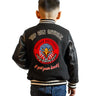 Kids Varsity Jacket-TOP GUN® "MILITARY BROTHERS" VARSITY JACKET-Black-Back