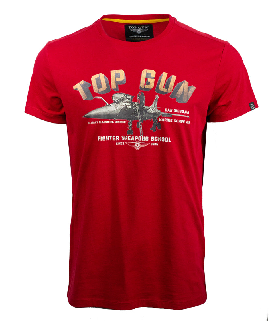 Tshirt-TOP GUN® 'MILITARY CLASSIFIED MISSION ’ TEE-Red