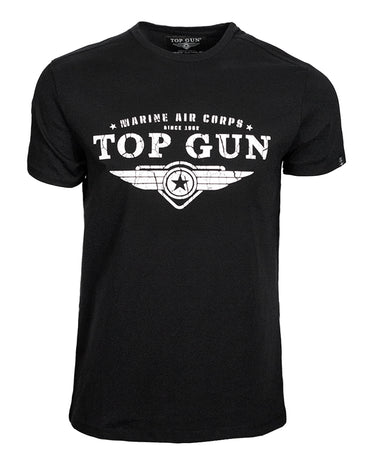 Tshirt-TOP GUN® '3D LOGO ’ TEE-Black
