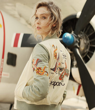 MISS TOP GUN® THE FLYING LEGEND JACKET-Model #color_cream